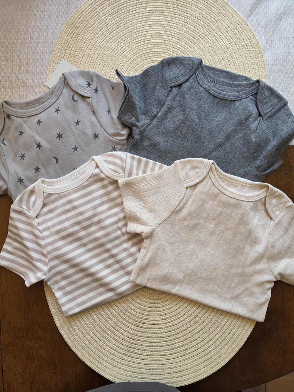 Neutral Baby Short-Sleeve Onsies- Pack of 4